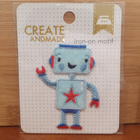 Iron-On Motif ~ ROBOT BLUE