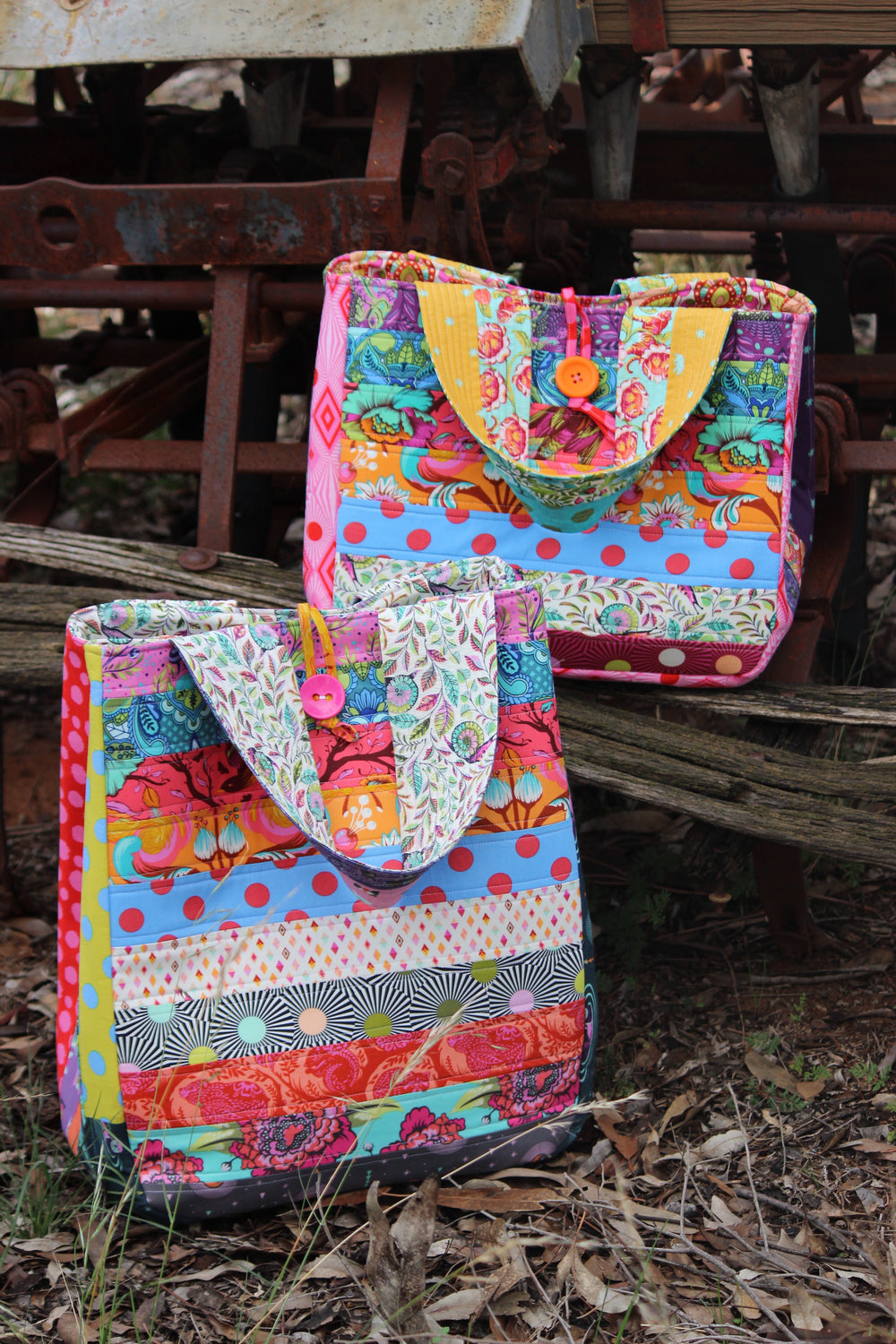 Jumbo Jelly Roll Bag and Sassy Shopper plus Sassy Shopper hack pattern
