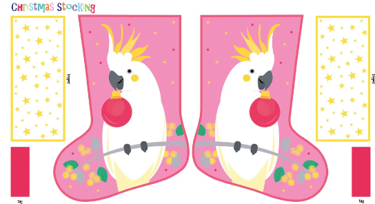 Christmas Stocking Bird Panel