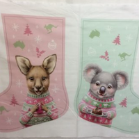 Koala & Kangaroo Xmas Stocking Panel