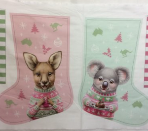 Koala & Kangaroo Xmas Stocking Panel