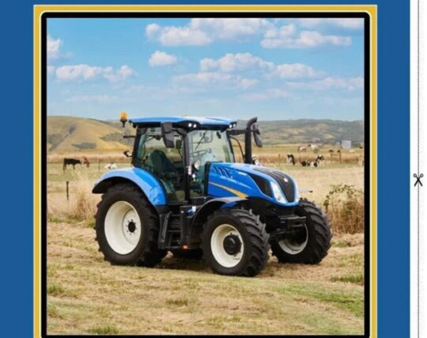 Farm Machines Blue ~ Panel Blue