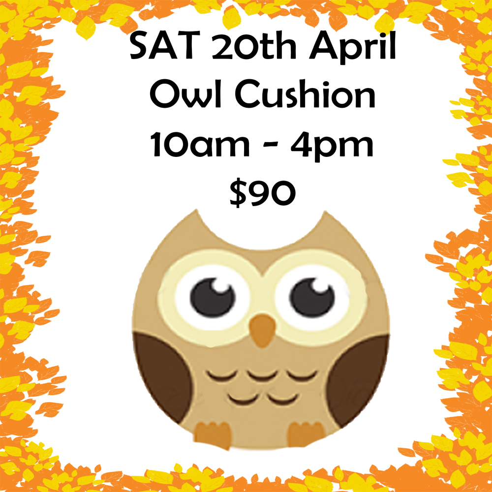 Owl Cushion ~ SAT 20th April