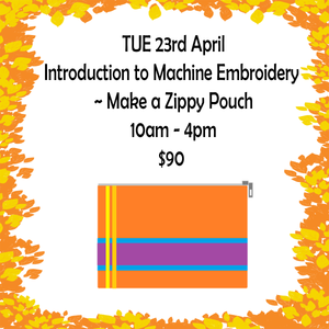 Introduction to Machine Embroidery ~ TUE 23rd April
