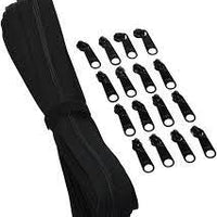 No.5 Handbag Zipper ~ 4m with 16 pulls ~ Black