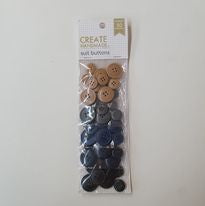 Coloured Buttons ~ 90pc Brown to Black