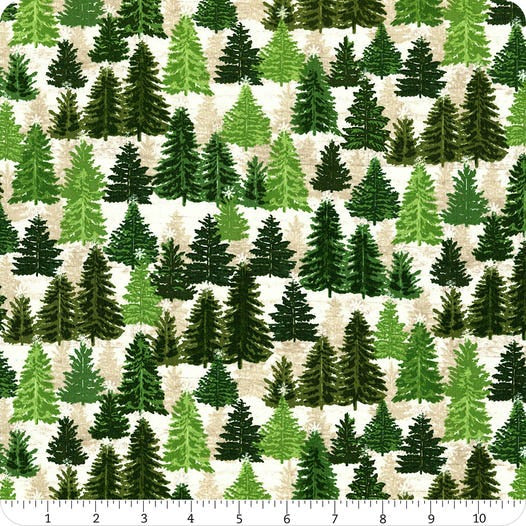 Natural Pine Trees on Wood ~ Comfort & Joy TTC965 NATURAL
