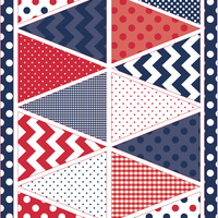Bunting Panel ~ Red Blue