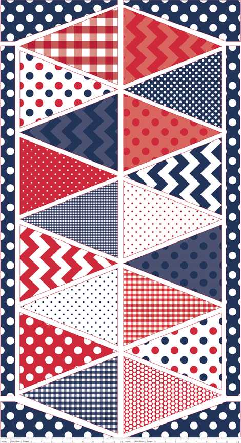 Bunting Panel ~ Red Blue