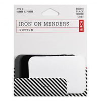Iron-On Menders ~ Black, White & Grey