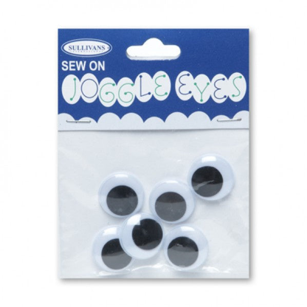 18mm Joggle Eyes ~ Sew On 6pc