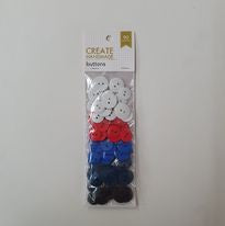 Coloured Buttons ~ 90pc White to Black