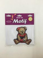 Iron-On Motif ~ Teddy Bear with Red Dress