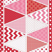 Bunting Panel ~ Red Pink