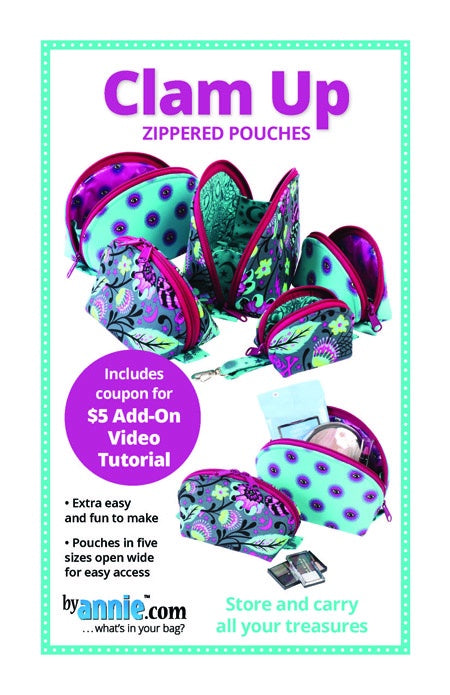 Clam Up ~ Zippered Pouches