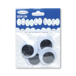 30mm Joggle Eyes Sew On ~ 4pc