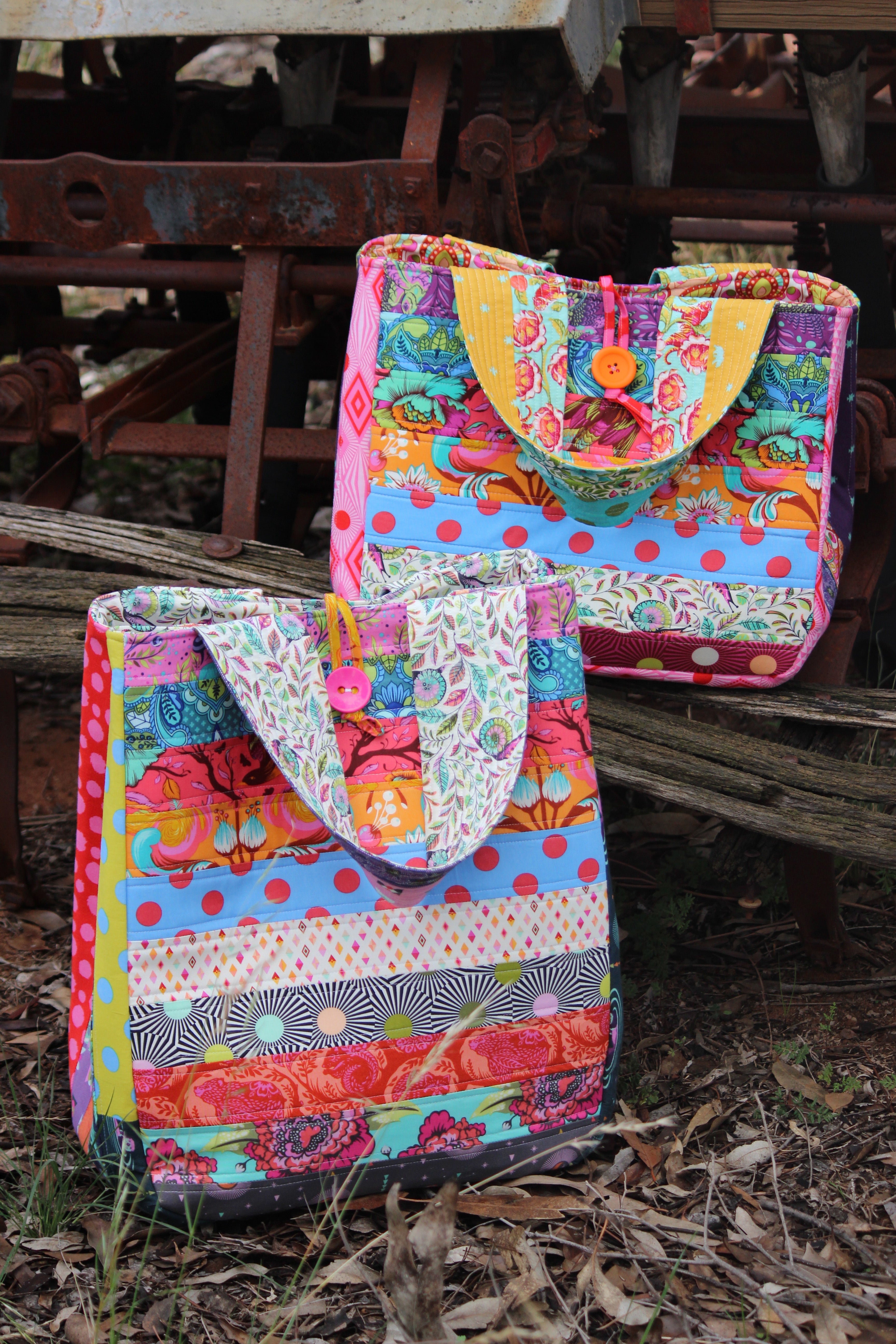 Bon Voyage Tote Bag Pattern and Project Bag Pattern By Annie