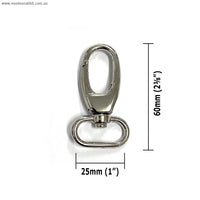 Swivel Snap Hook Silver ~ 25mm (1") / 2pk