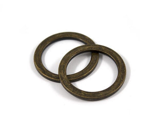 Flat O-Ring ~ Antique Brass ~ 33mm   2pk